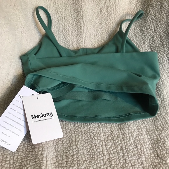 Meslong Women’s Sport Top/Bra , Padded, SMALL size 4, Bean Green - Picture 3 of 5